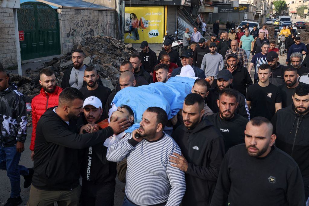 Funeral de un palestino asesinado en un ataque de Israel contra Cisjordania