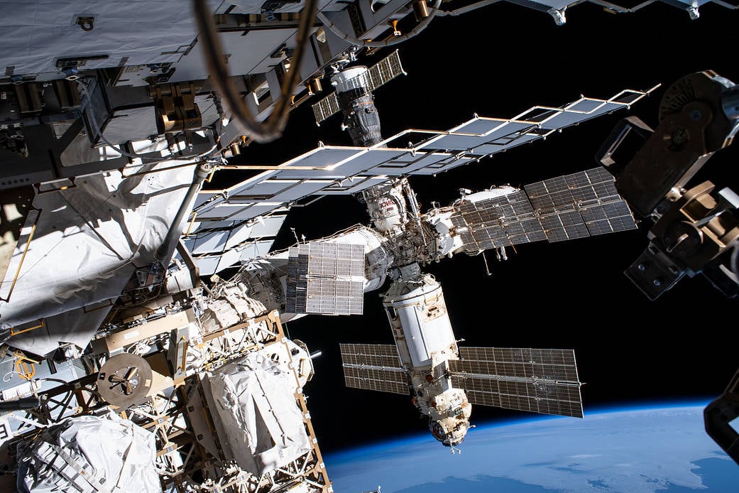 Imagen de una sección de la Estación Espacial Internacional