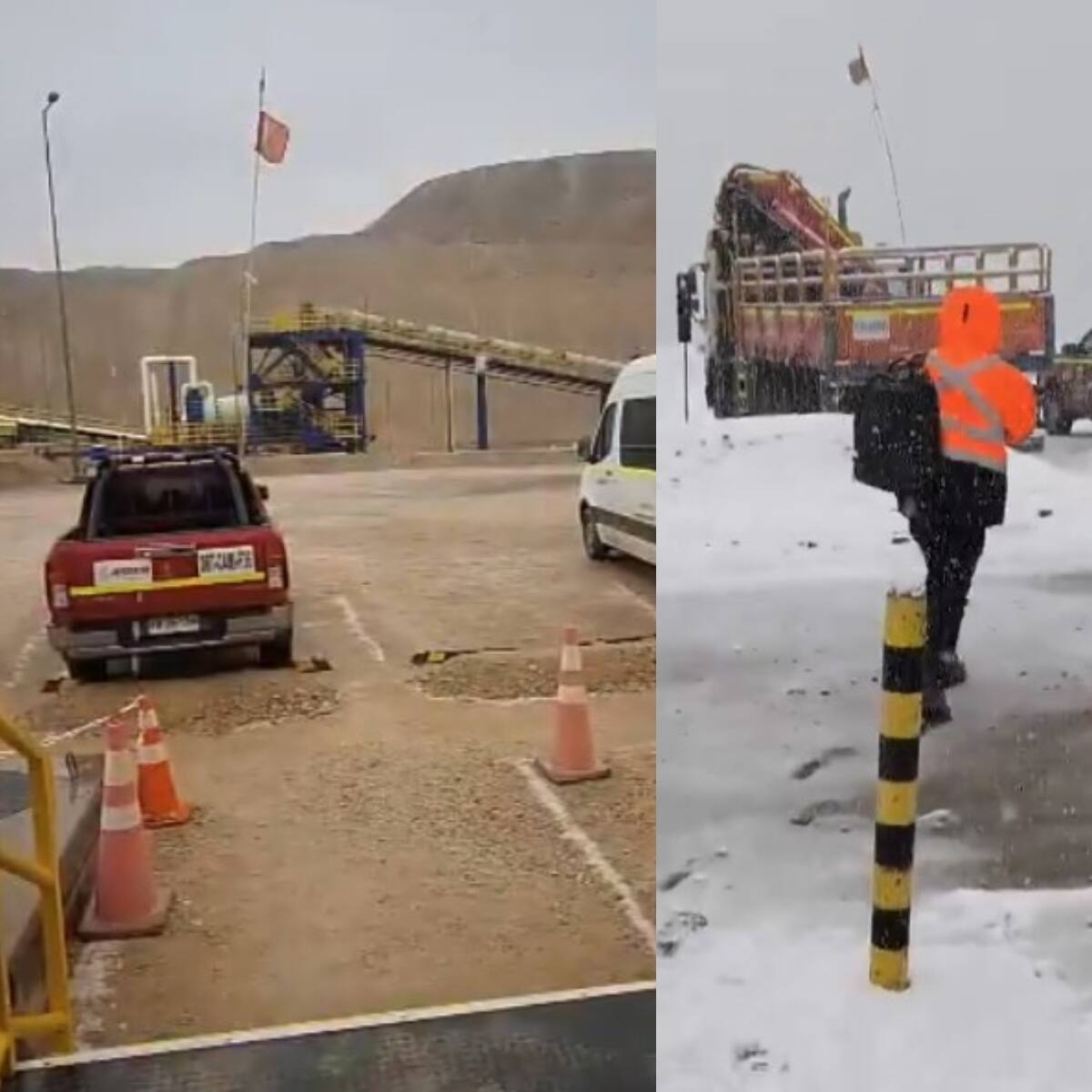 Sistema frontal golpea el norte de Chile: intensas lluvias y nevadas sorprenden en Calama