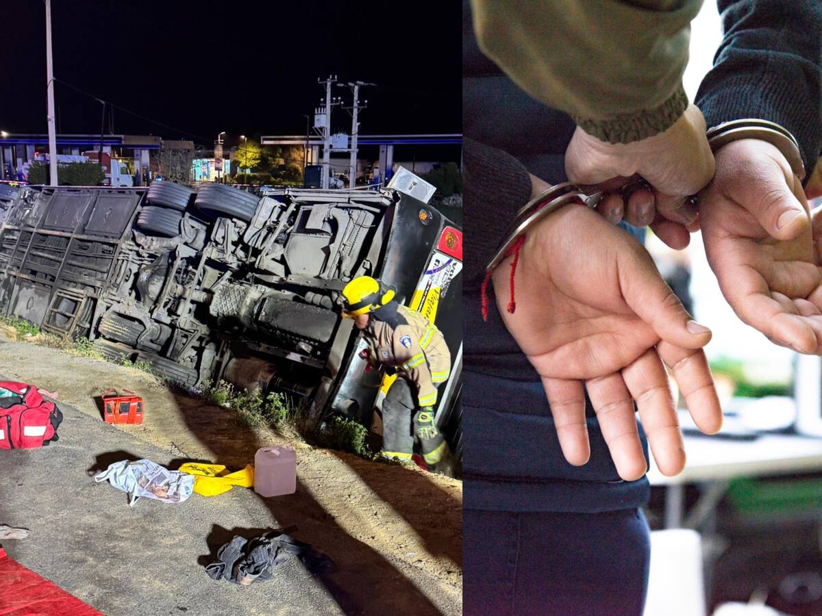 Detienen a conductor de bus “pirata” que se volcó en Coquimbo con hinchas de Colo Colo