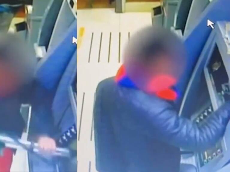 In fraganti: descubren a ladrón con discapacidad golpeando un cajero automático