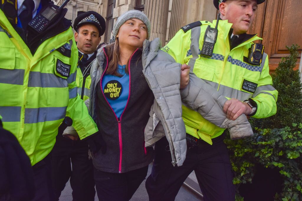 La policía arresta a Greta Thunberg en Londres