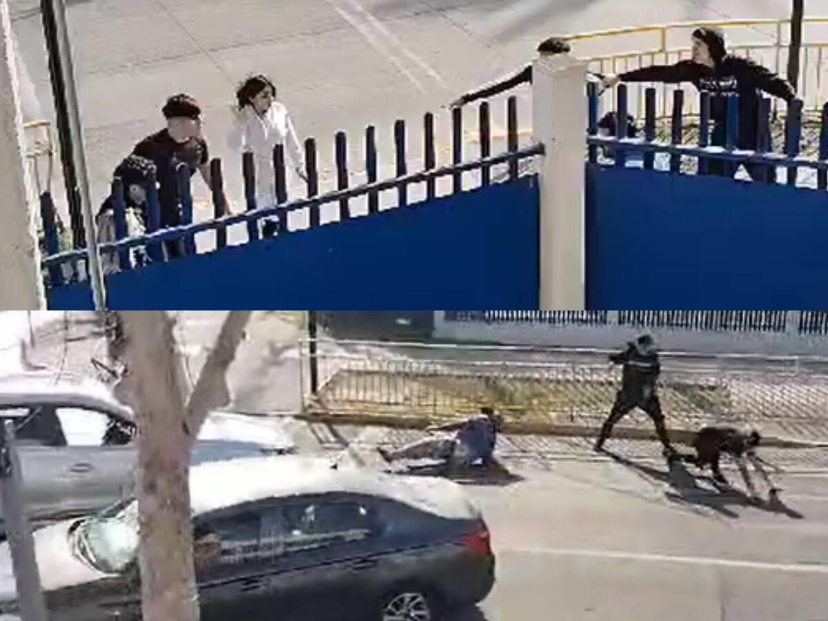 Puñetazos, patadas y hasta atropellos: que se sabe de la violenta pelea registrada en fuera de colegio de Puente Alto