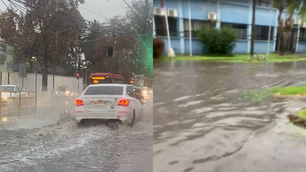 Lluvias causan anegamientos en Santiago: así quedaron algunas calles y pasajes