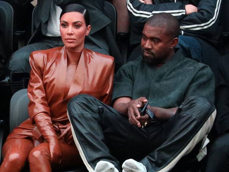 PARIS, FRANCE - MARCH 01: (EDITORIAL USE ONLY) Kim Kardashian and Kanye West attend the Balenciaga show as part of the Paris Fashion Week Womenswear Fall/Winter 2020/2021 on March 01, 2020 in Paris, France. (Photo by Pierre Suu/Getty Images)