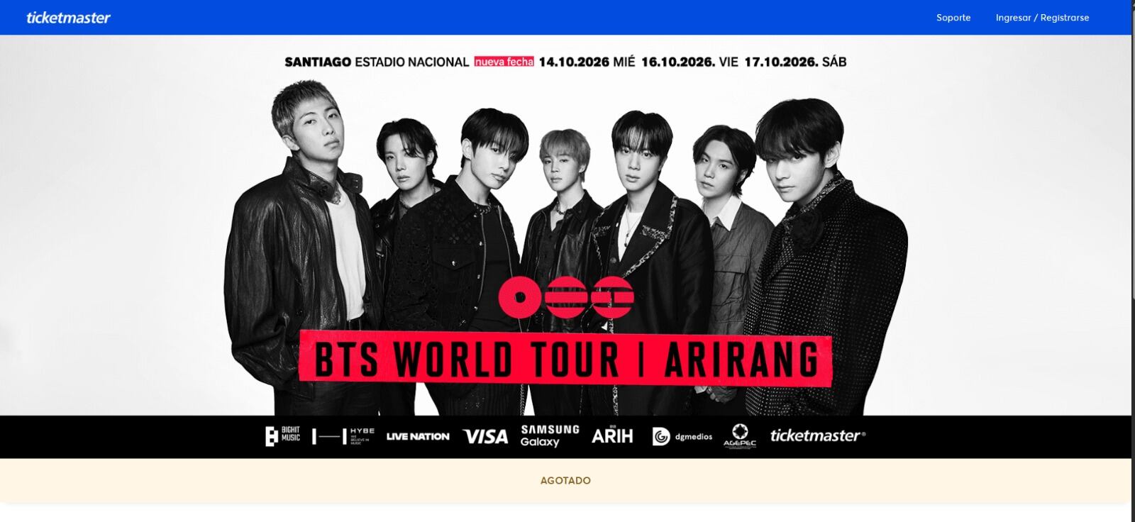 BTS CHILE ENTRADAS