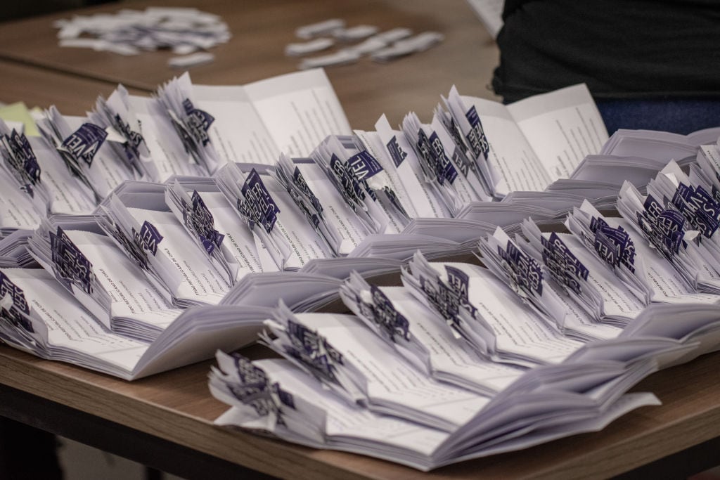Los votos contados en la elección constitucional de Chile