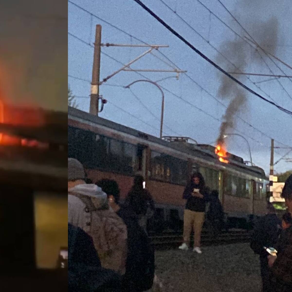Evacúan a pasajeros de Biotren en San Pedro de la Paz por incendio en un vagón