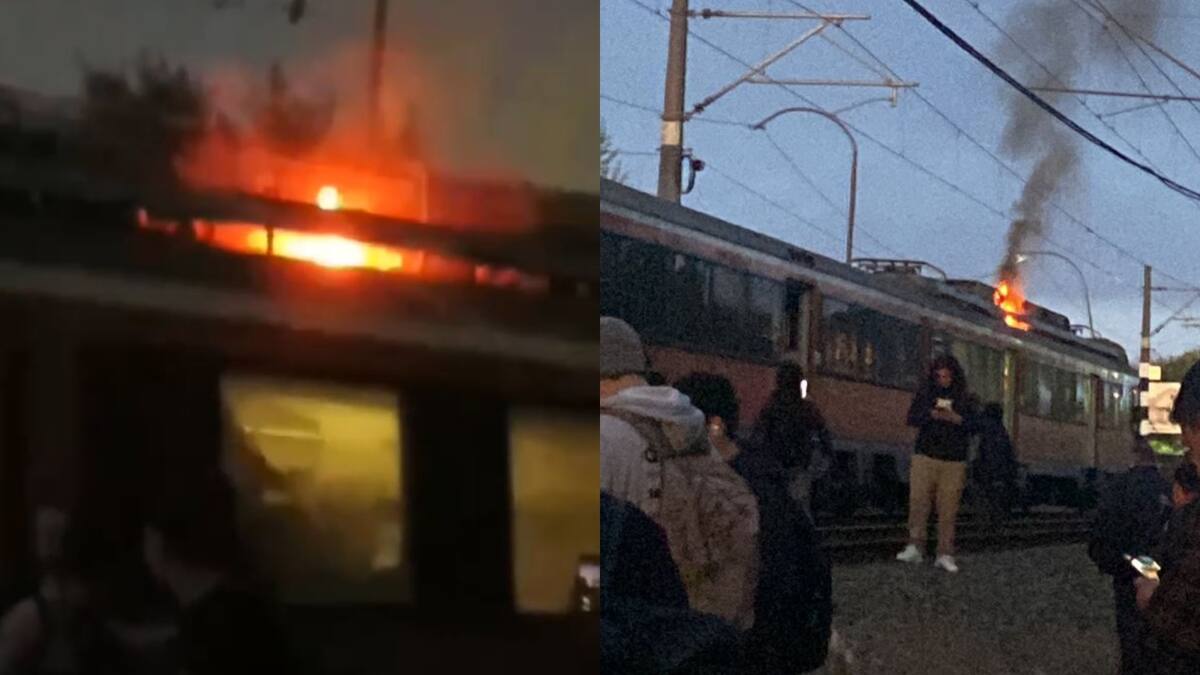 Evacúan a pasajeros de Biotren en San Pedro de la Paz por fuego en un vagón