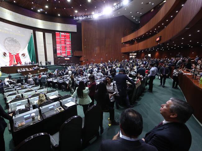 La sala de la cámara de diputados de México