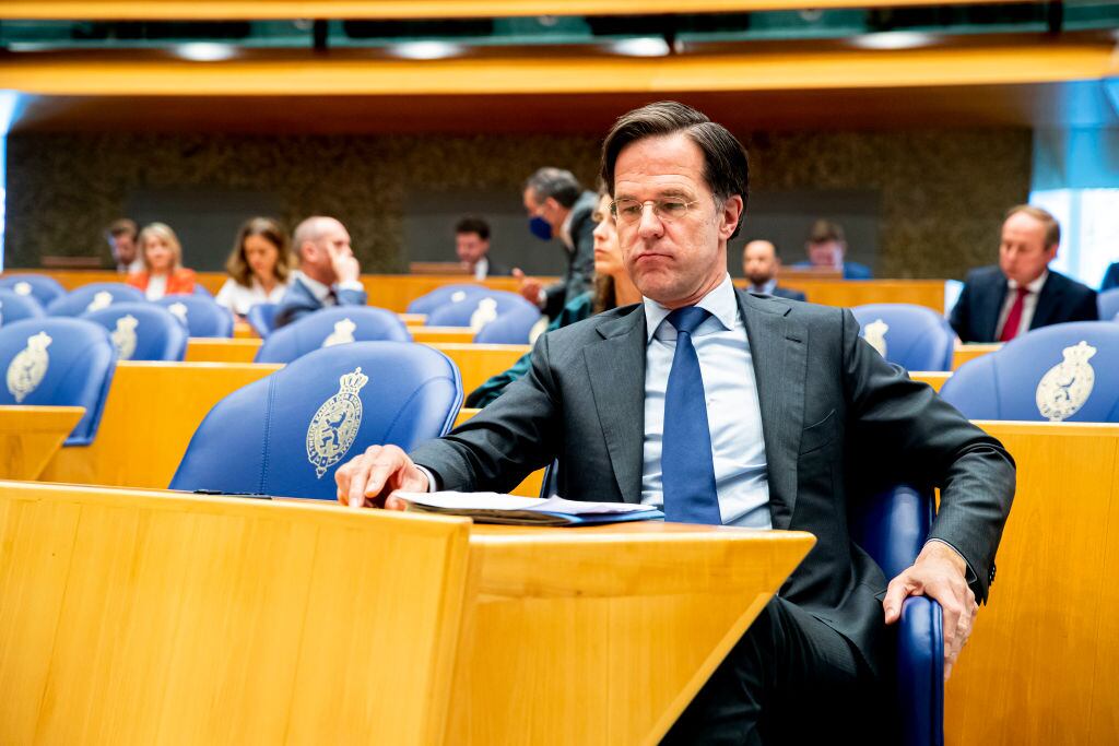 Mark Rutte en el debate sobre una moción de censura en su contra
