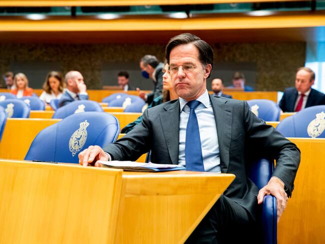 Mark Rutte en el debate sobre una moción de censura en su contra