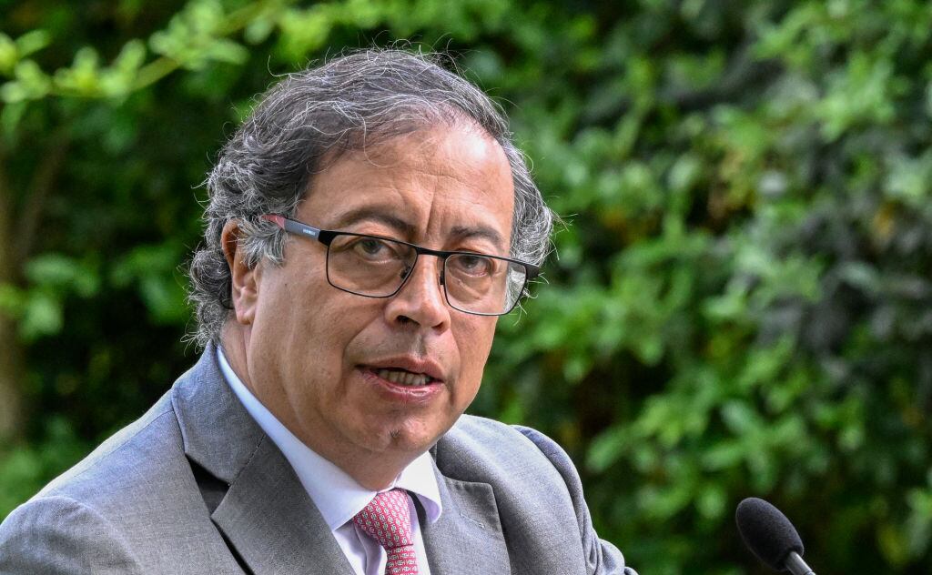 El presidente de Colombia, Gustavo Petro, ante la prensa en un evento