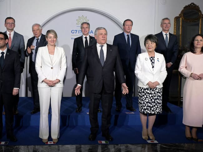 Los representantes de las cancillerías de los países que integran el Grupo de los Siete (G7) reunidos en la ciudad de Capri en Italia.