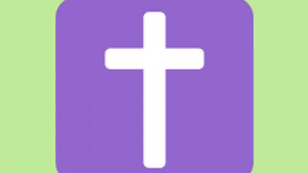 Cruz morada en WhatsApp