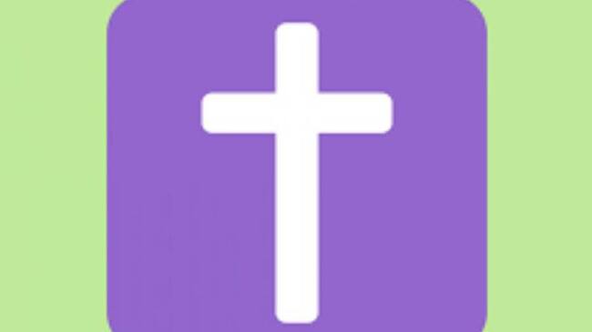 Cruz morada en WhatsApp