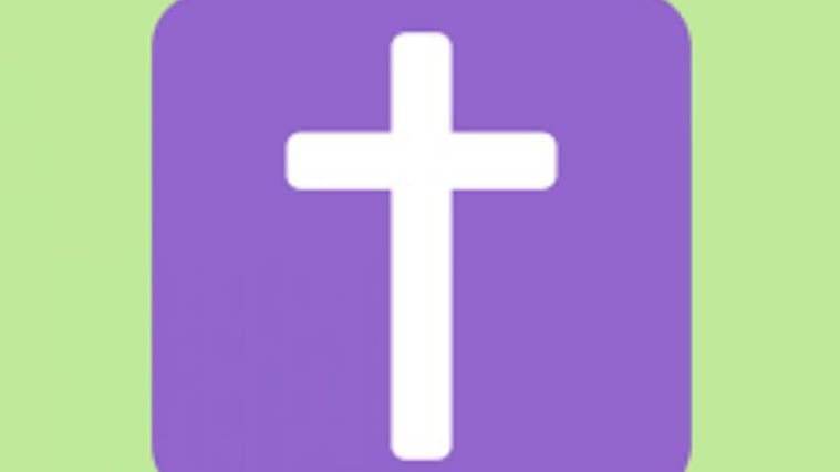 Cruz morada en WhatsApp
