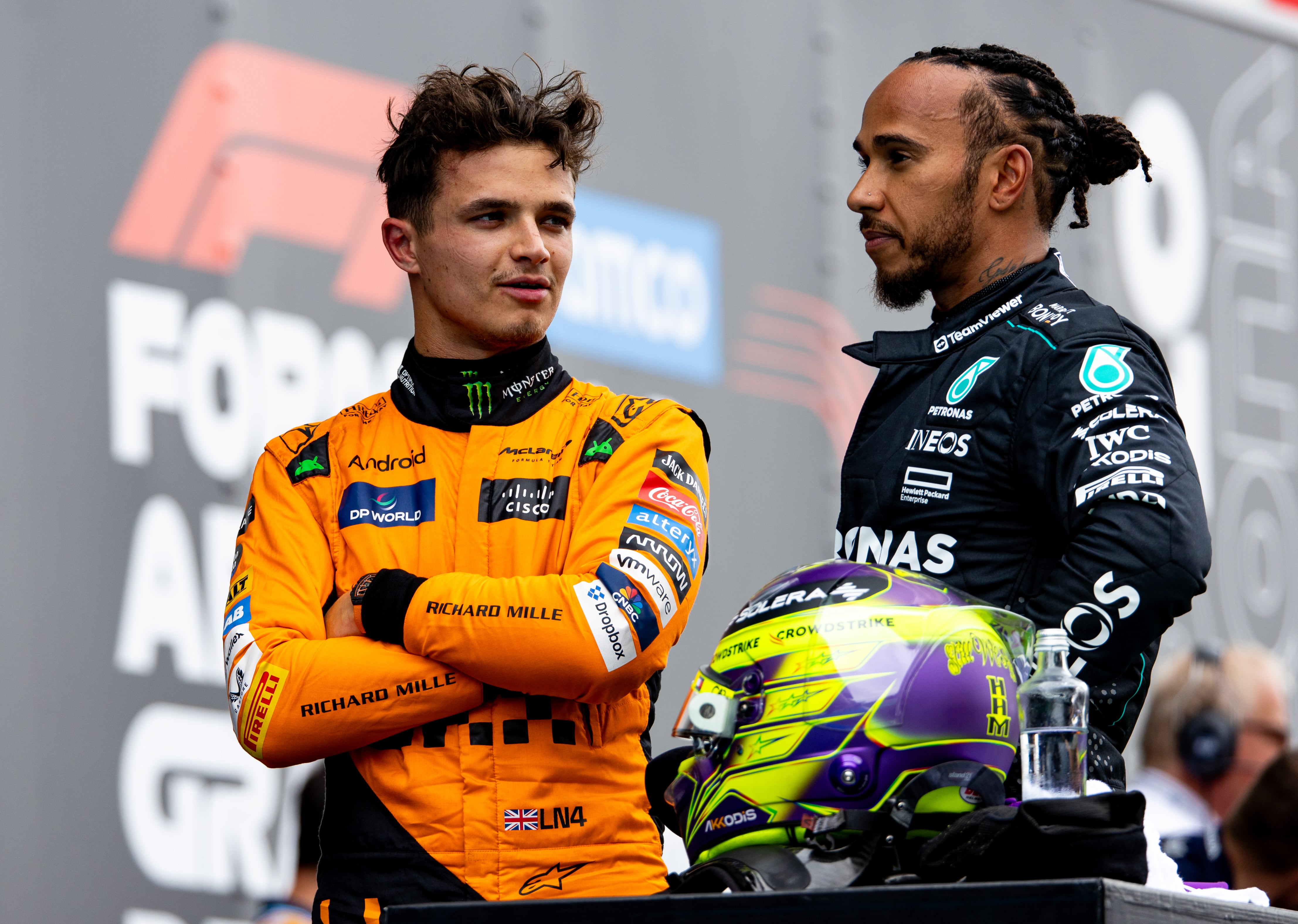 "¿Estabas acá siete años atrás?": El tenso momento que no se vio en Hungría entre Lewis Hamilton y Lando Norris | Getty Images
