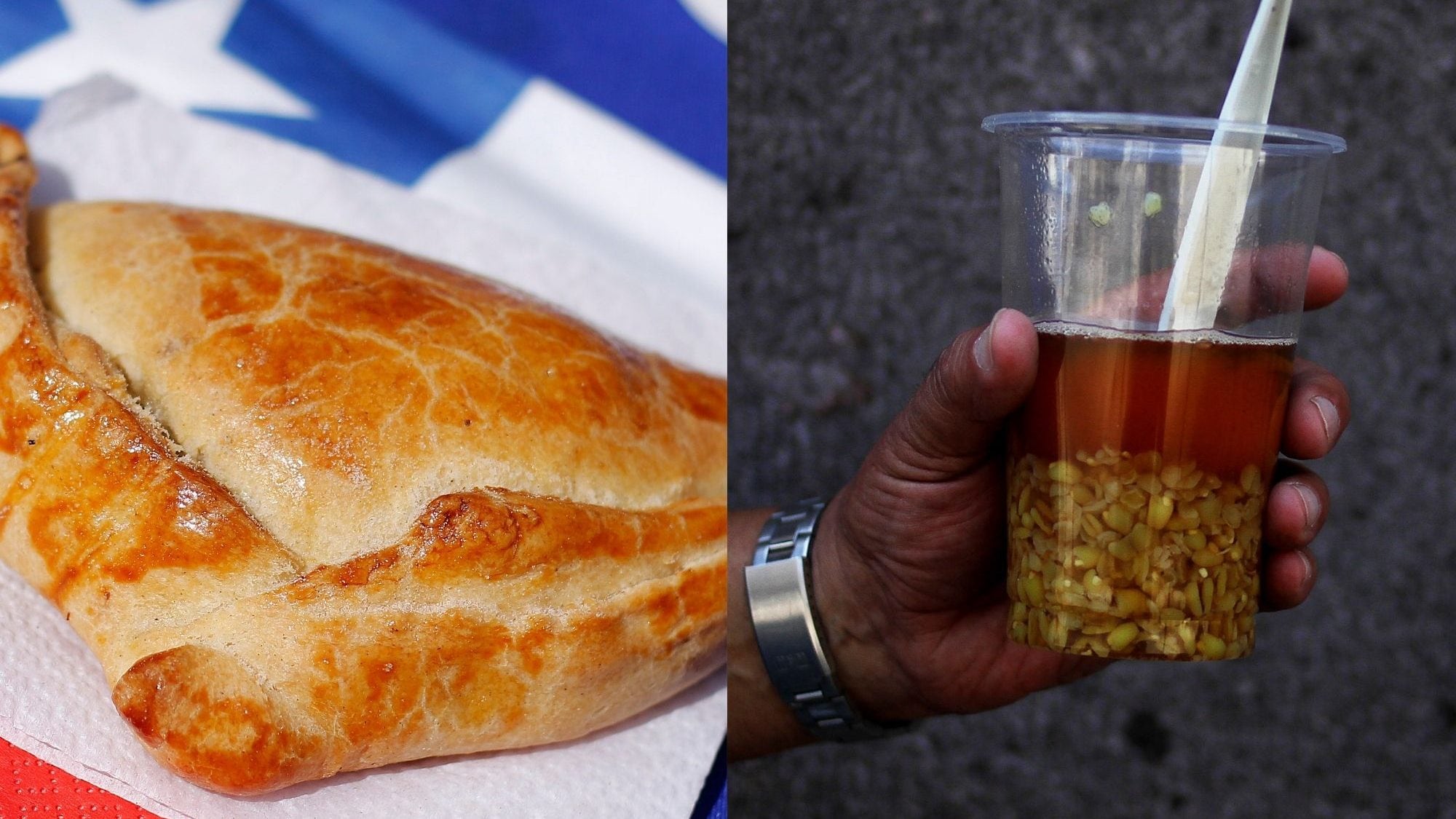Empanada y Mote con huesillo