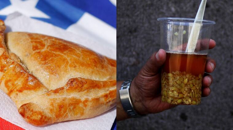 Empanada y Mote con huesillo