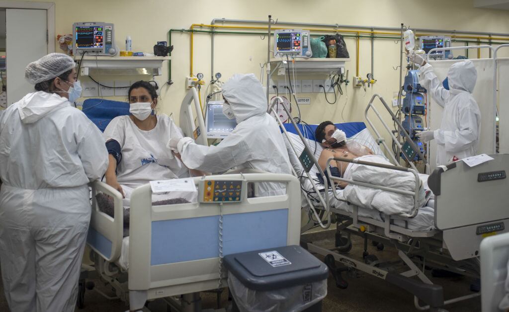Pacientes con Covid-19 en un hospital de Río de Janeiro