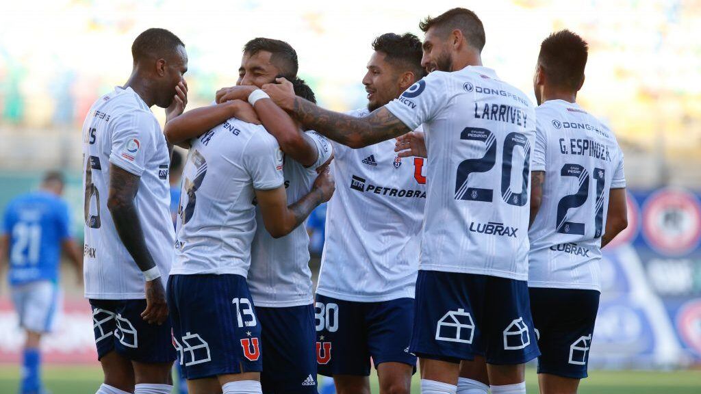 9 de Diciembre del 2020/SANTIAGOCamilo Moya(c) celebra su primer gol y el 2 a 0 de Universidad de Chile ,durante el partido valido por la Vigésimo Segunda fecha del Campeonato Nacional AFP PlanVital 2020, entre Audax Italiano vs Universidad de Chile, disputado en el Estadio Municipal de la Florida.
FOTO:FRANCISCO LONGA/AGENCIAUNO