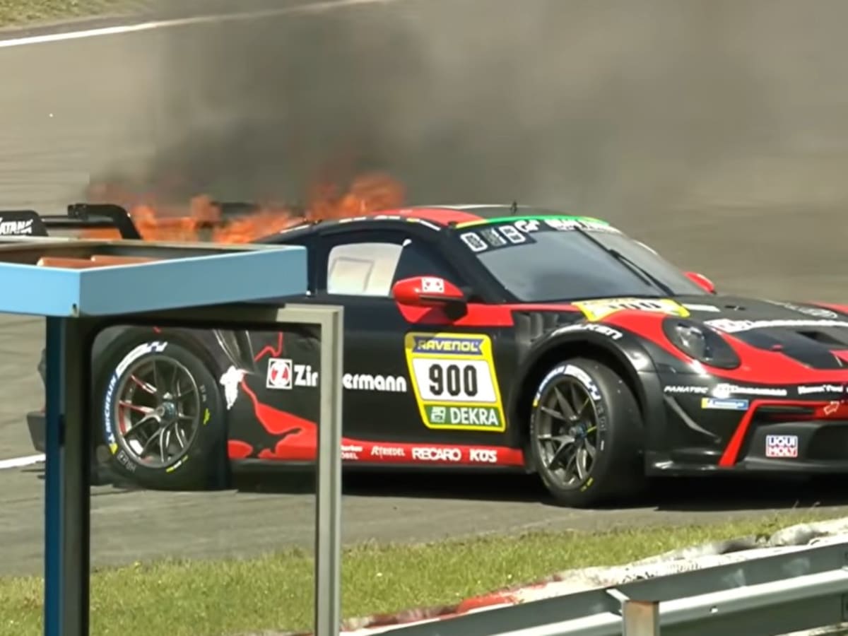 Mala fortuna: auto de piloto chileno se incendia y es chocado en las clasificaciones de las 24 Horas de Nürburgring