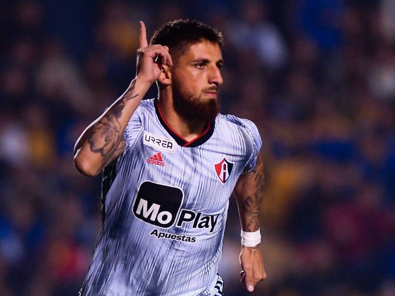MONTERREY, MEXICO - JANUARY 25: Ignacio Jeraldino of Atlas celebrates after scoring the first goal during the 3rd round match between Tigres UANL and Atlas as part of the Torneo Clausura 2020 Liga MX at Universitario Stadium on January 25, 2020 in Monterrey, Mexico. (Photo by Andrea Jimenez/Jam Media/Getty Images)