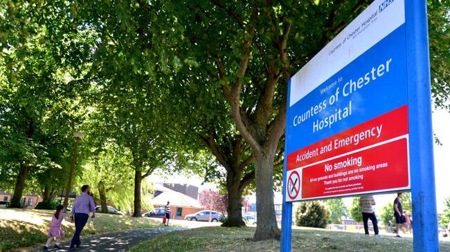 CHESTER, ENGLAND - JULY 03: General view of the the Countess of Chester Hospital on July 3, 2018 in Chester, United Kingdom. Health care worker at the Countess of Chester Hospital, Lucy Letby, has been arrested on suspicion of murdering eight babies. Cheshire Police having been have been investigating the deaths of 17 newborns at the neonatal unit between March 2015 and July 2016. (Photo by Anthony Devlin/Getty Images)