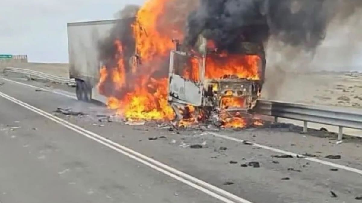 Tragedia en la Ruta 5 Norte: camión se incendia tras violenta colisión que dejó un fallecido