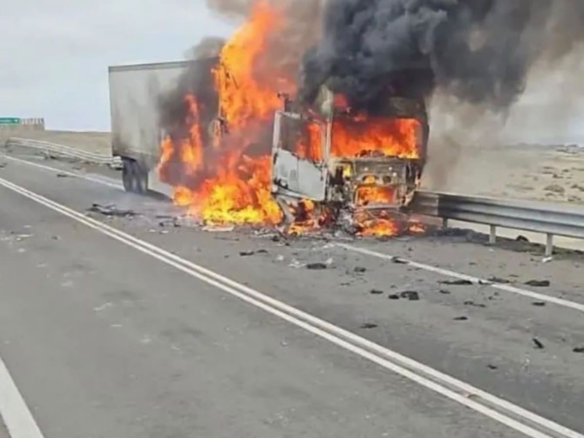 Tragedia en la Ruta 5 Norte: camión se incendia tras violenta colisión que dejó un fallecido