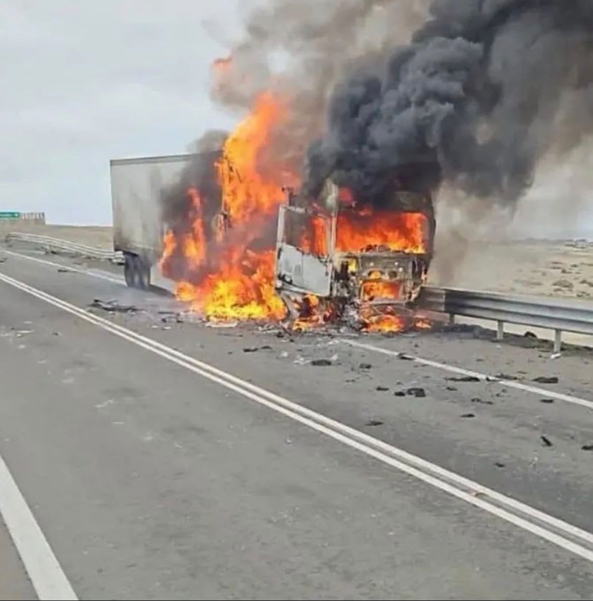 Tragedia en la Ruta 5 Norte: camión se incendia tras violenta colisión que dejó un fallecido
