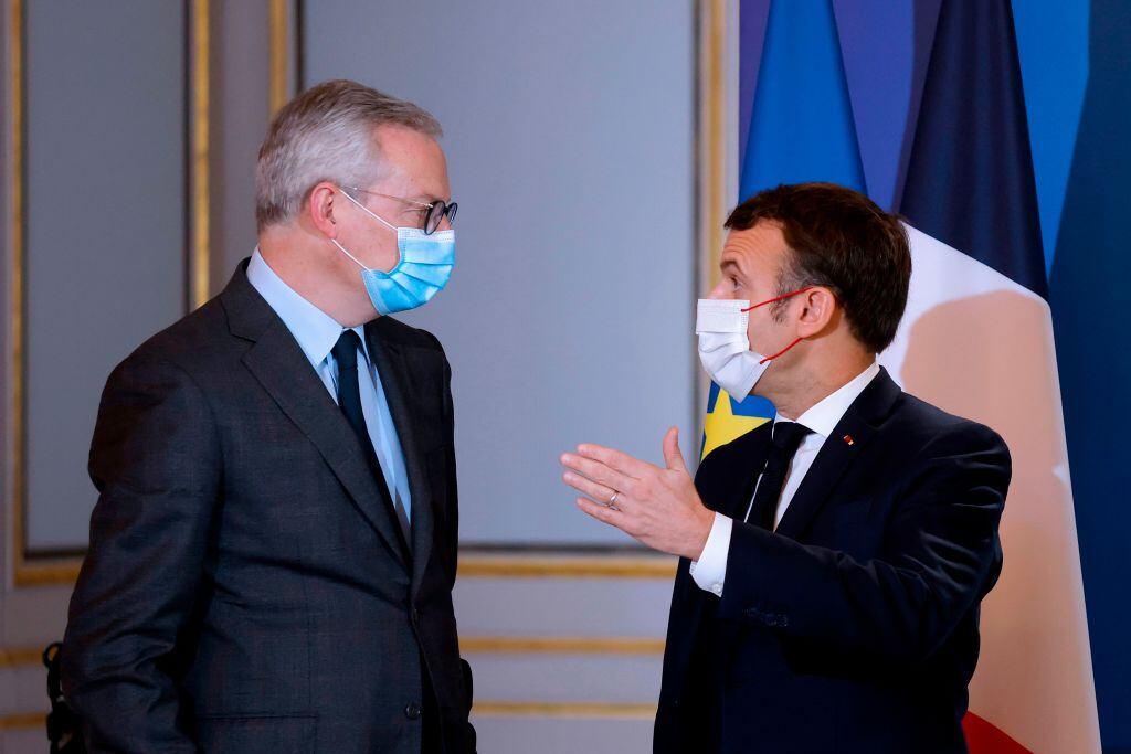 Emmanuel Macron y Bruno Le Maire