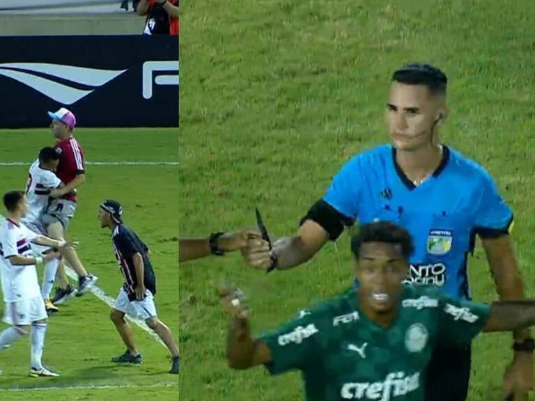 Aficionado invadió la cancha con cuchillo en mano para agredir a rivales en partido entre Sao Paulo y Palmeiras