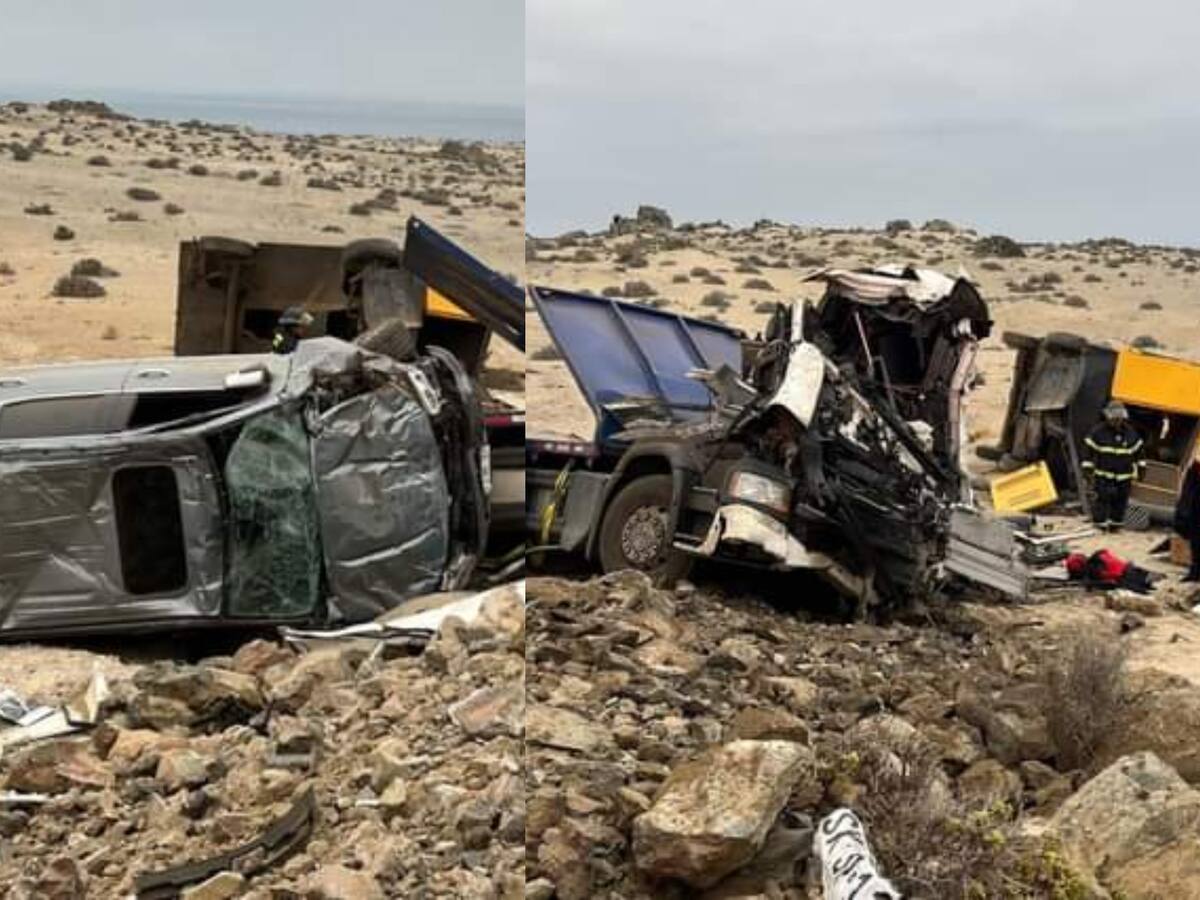 Dos personas fallecidas deja choque entre camión y camioneta en la ruta 5 en Caldera