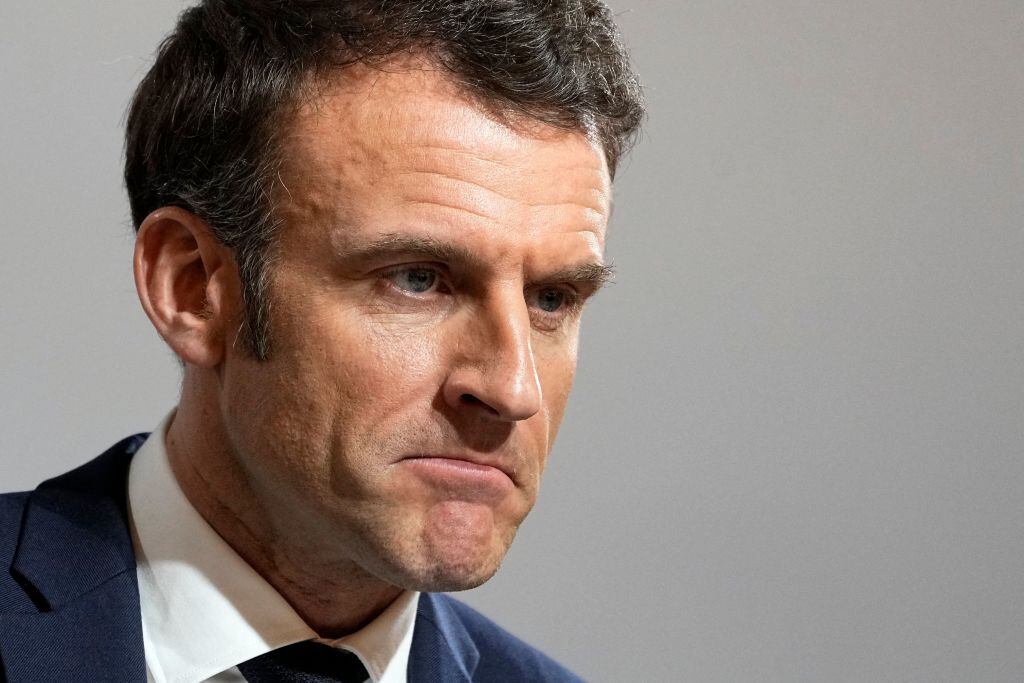 El presidente de Francia, Emmanuel Macron, tras un discurso en París