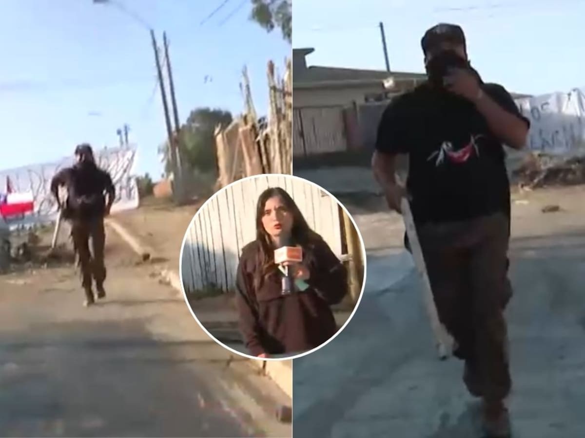 Pánico en vivo: equipo de CHV huye tras intento de agresión en desalojo de megatoma de San Antonio