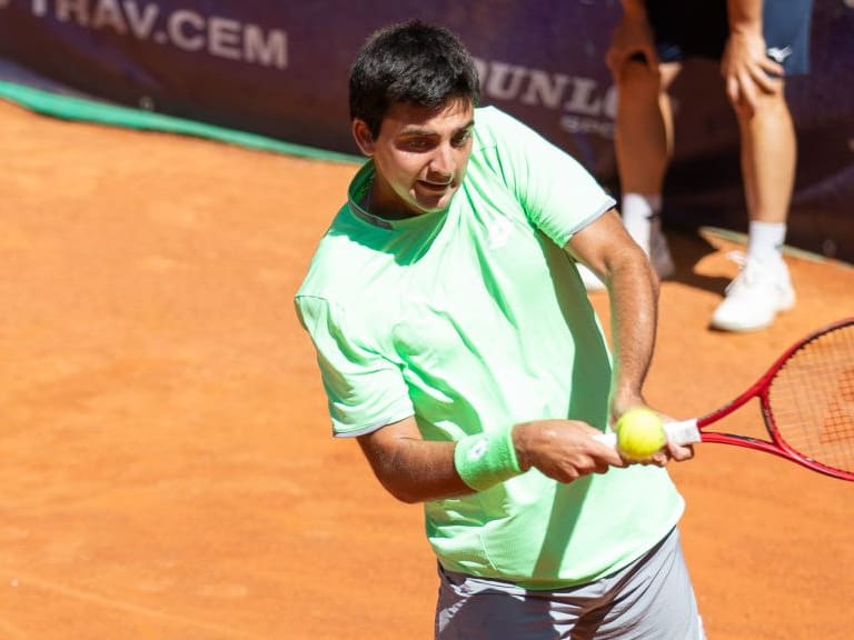 Marcelo Tomas Barrios Vera during the match between Peter Torebko (GER) and Marcelo Tomas Barrios Vera (CHI)at the Internazionali di Tennis Citt dell'Aquila (ATP Challenger L'Aquila) in L'Aquila, Italy, on August 20, 2019. (Photo by Manuel Romano/NurPhoto via Getty Images)