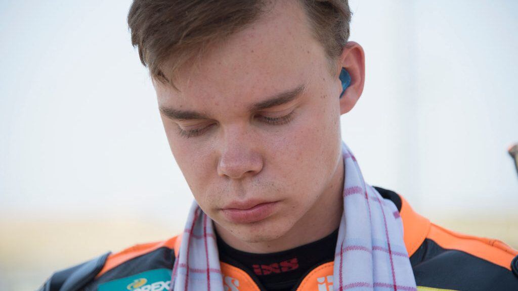 MISANO ADRIATICO, ITALY - JUNE 13: Victor Steeman and Netherlands and Freudenberg KTM WorldSSP Team prepares to start on the grid during the WorldSuperSport300 Race 2 during the WorldSBK Misano - Race 2 on June 13, 2021 in Misano Adriatico, Italy. (Photo by Mirco Lazzari/Getty Images)