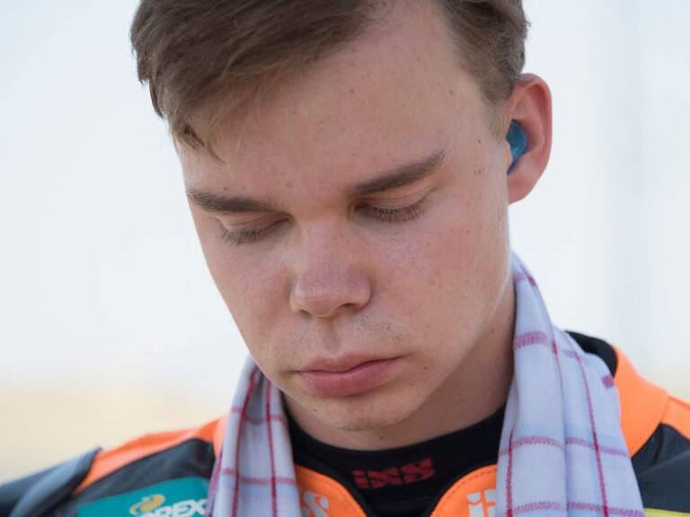 MISANO ADRIATICO, ITALY - JUNE 13: Victor Steeman and Netherlands and Freudenberg KTM WorldSSP Team prepares to start on the grid during the WorldSuperSport300 Race 2 during the WorldSBK Misano - Race 2 on June 13, 2021 in Misano Adriatico, Italy. (Photo by Mirco Lazzari/Getty Images)