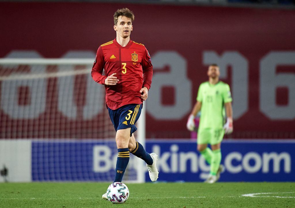 El central Diego Llorente en un partido de España frente a Georgia por las clasificatorias a Qatar en Europa. Foto: Getty Images