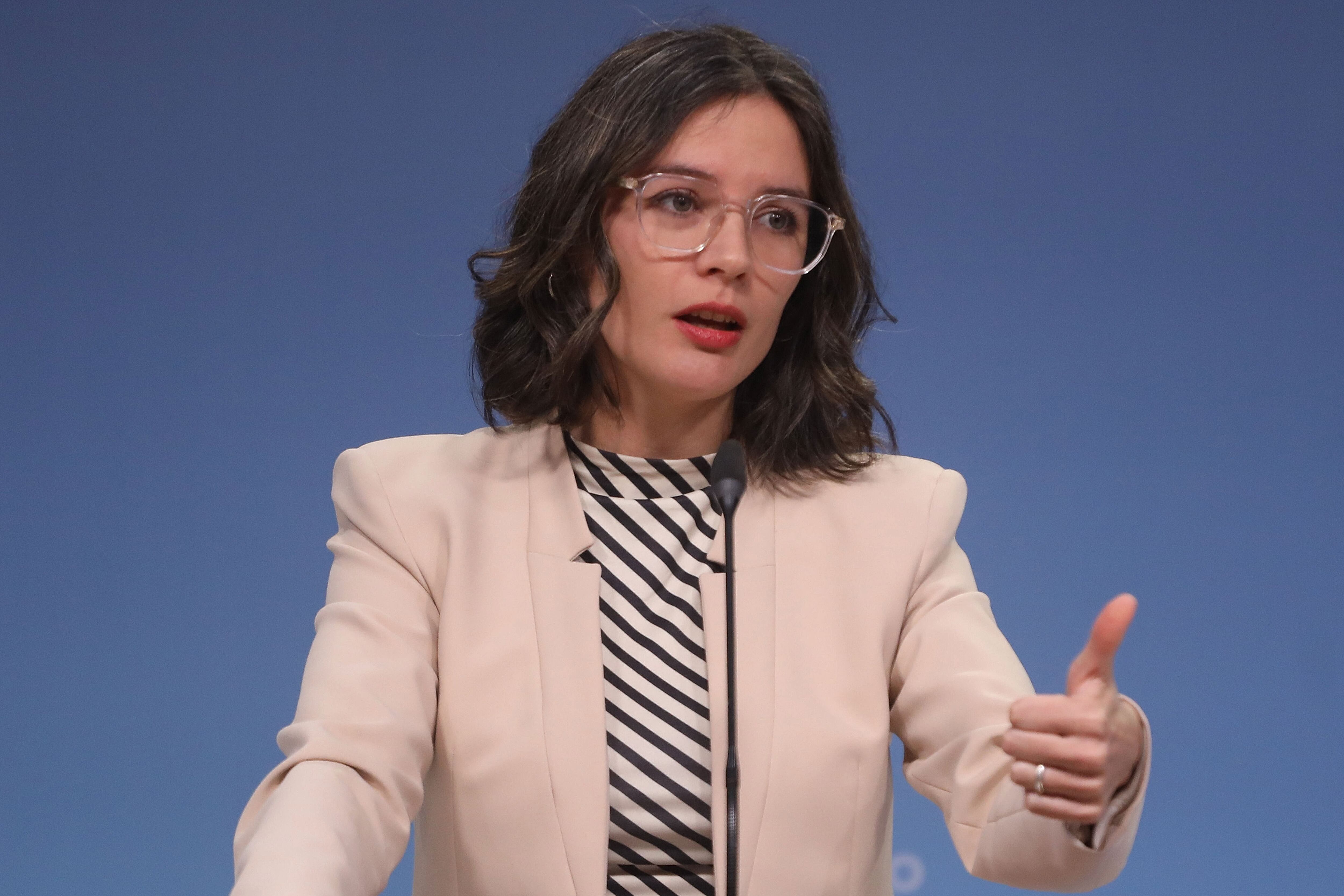 16 de septiembre de 2024/SANTIAGOLa ministra Secretaria General de Gobierno, Camila Vallejo, realiza una vocería, tras finalizar el comité político, en el Palacio de la Moneda.FOTO: SEBASTIAN BELTRAN GAETE / AGENCIUNO