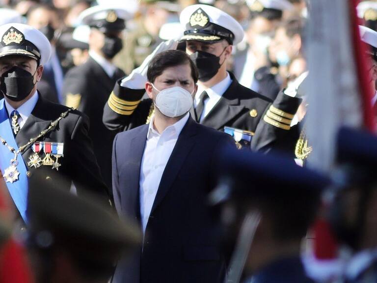 21 DE MAYO DE 2022/VALPARAISOEl Presidente de la República, Gabriel Boric Font, encabezo en la plaza Sotomayor, la Ceremonia del 143 aniversario del Combate Naval de Iquique y día de las Glorias Navales, donde desfilaron más de dos mil 300 efectivos de la Armada, el Ejército, la FACH y Carabineros.
FOTO: MANUEL LEMA OLGUIN/AGENCIAUNO