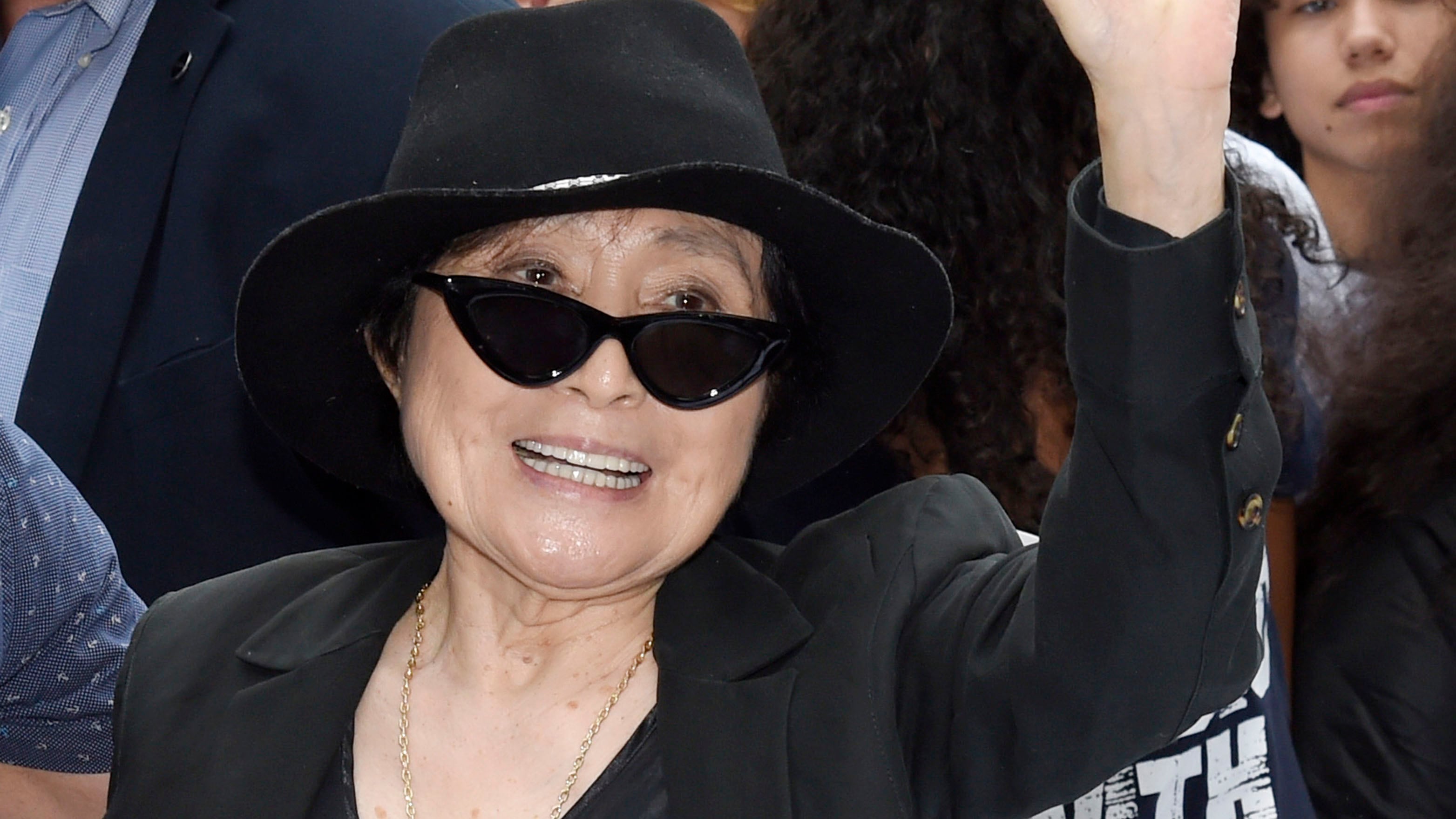 NEW YORK, NY - SEPTEMBER 13:  Yoko Ono attends the launch of Come Together NYC by The John Lennon Educational Tour Bus Presented by OWC at City Hall on September 13, 2018 in New York City.  (Photo by Kevin Mazur/Getty Images for The John Lennon Educational Tour Bus)