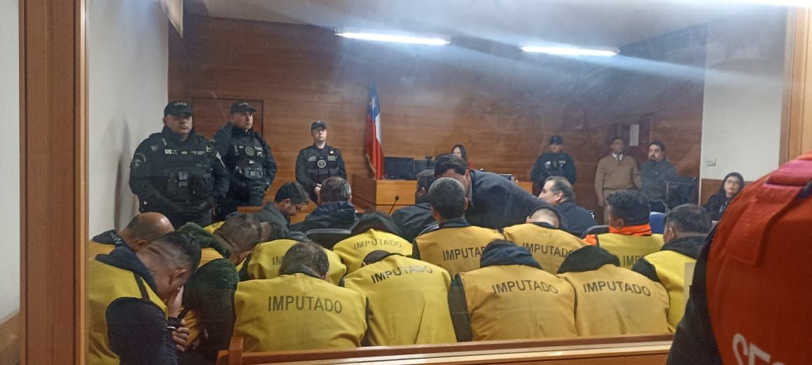 Control de detención de los 17 detenidos por el robo a una sucursal de Brinks en Rancagua