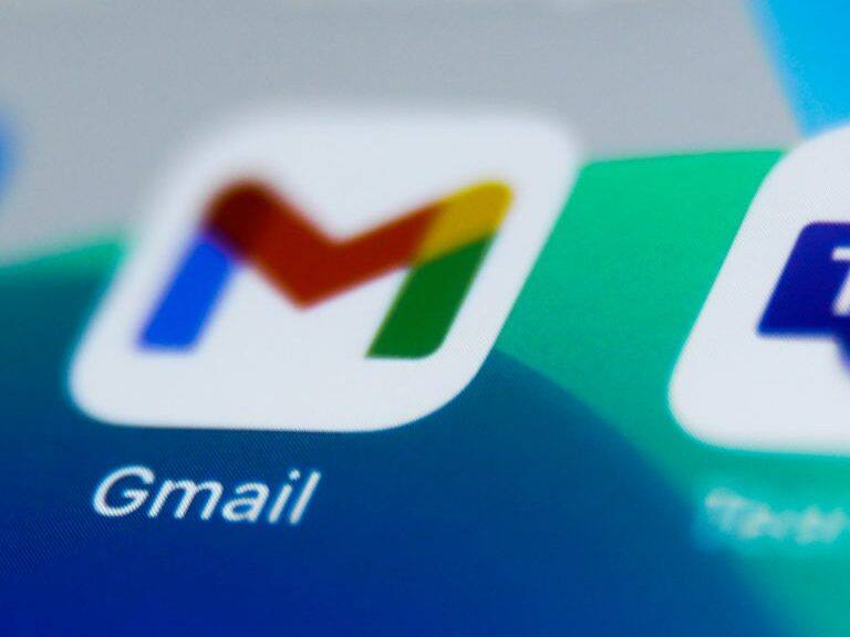 Gmail icon is seen displayed on a phone screen in this illustration photo taken in Poland on December 1, 2020. (Photo by Jakub Porzycki/NurPhoto via Getty Images)