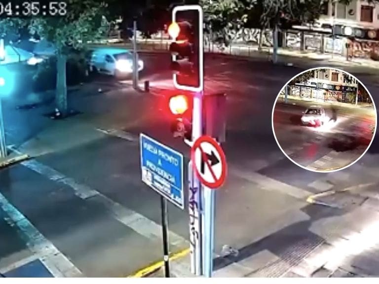 Violento choque en Providencia: conductor ebrio lanzó por los aires a un carabinero en moto