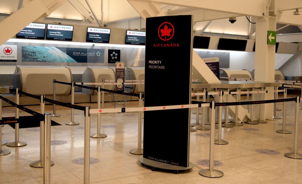 Un recibo vacío de Air Canada en el aeropuerto de Ciudad de México