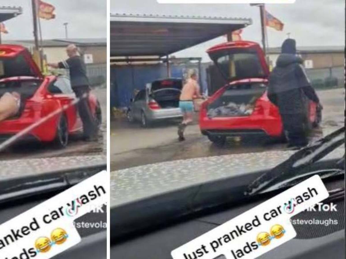 Un hombre finge estar secuestrado en un auto para jugar una broma de mal gusto