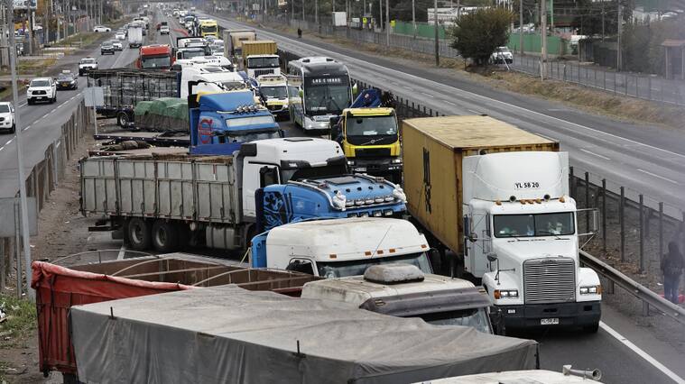 Paro de camioneros, camiones